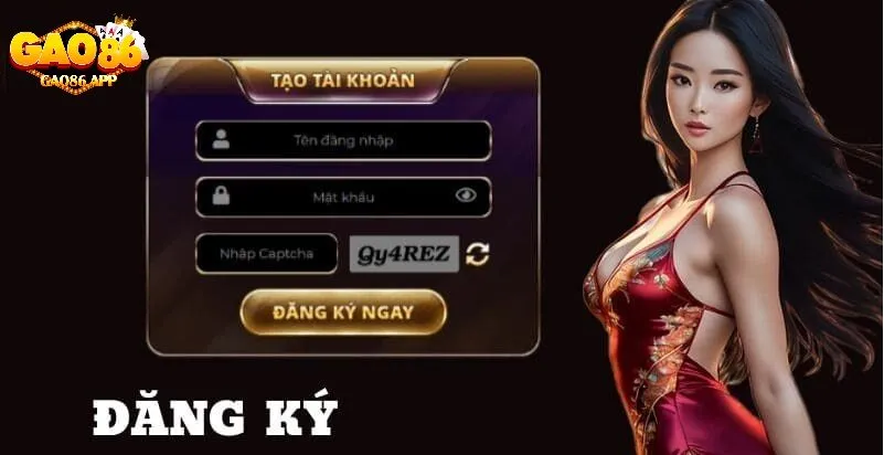 Đăng ký tài khoản Game bài Gao86 cực dễ