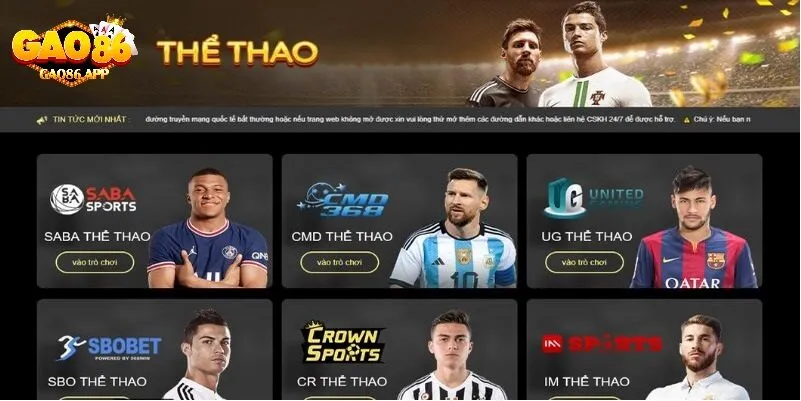 Gao86 – Điểm đến cho Tỷ lệ cược thể thao tối ưu
